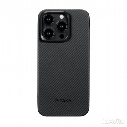 Pitaka MagEZ Case iPhone 15 Pro кевлар чёрно-серый