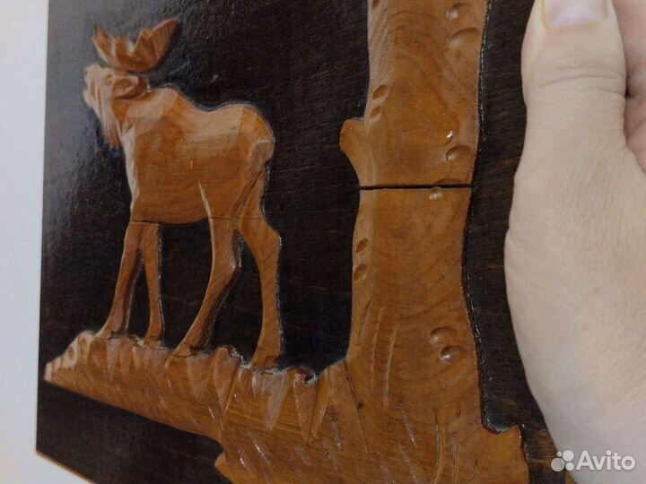 Резные картины из дерева винтаж СССР