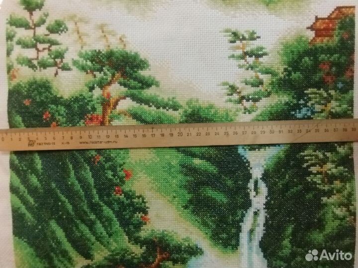 Панно 38 см на 112 см крестиком