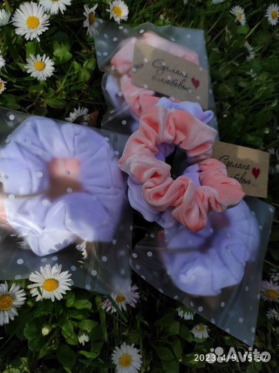 Резинки для волос бархатные 2 шт