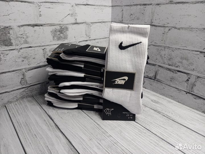 Носки nike длинные белые