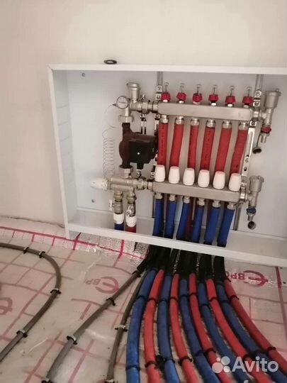 Монтаж системы отопления установка тёплых полов