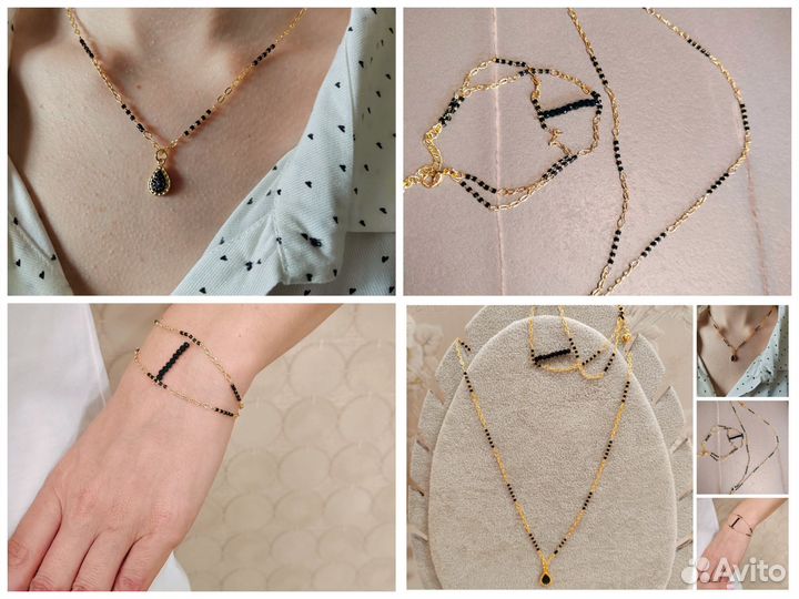 Колье+браслет ручной работы