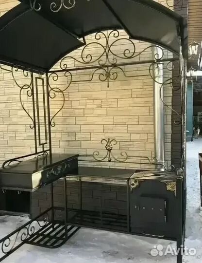 Мангал с печью под казан