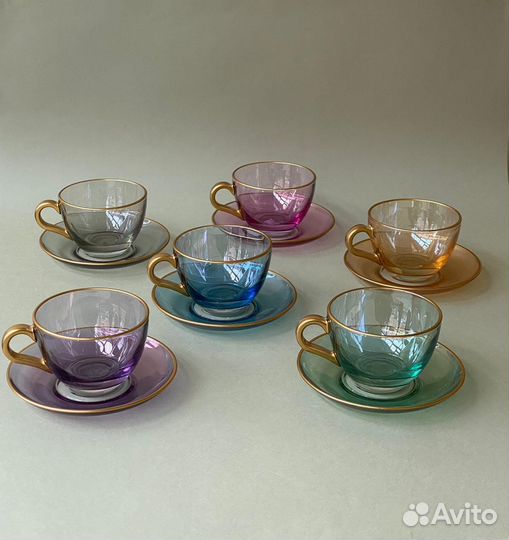 Цветной чайный набор кружек