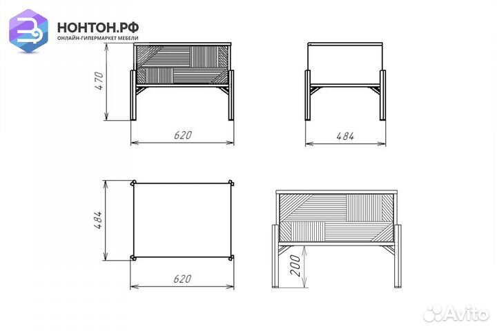Тумба прикроватная Омри шиншилла серая / матовый л