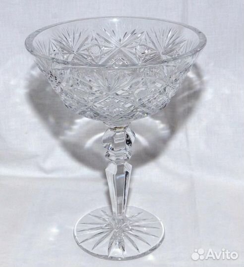 Ваза для фруктов большая, хрустальная