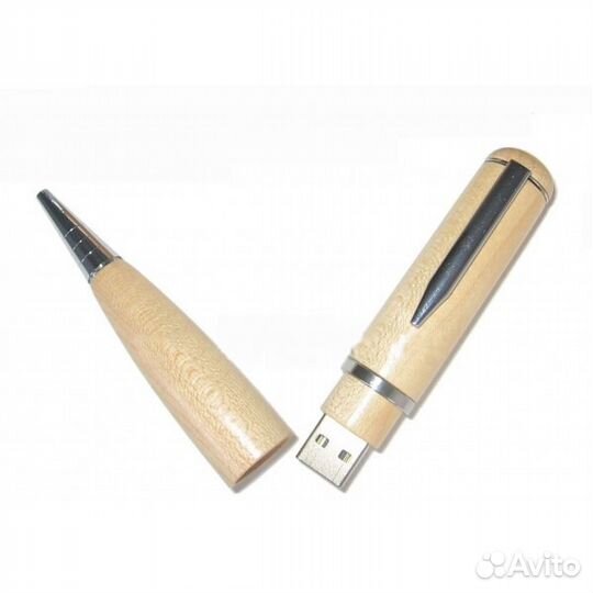 Флэшки-ручки 8Gb карбон, кожа, металл, дерево