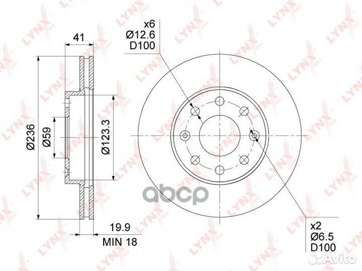Диск тормозной перед BN1347 lynxauto