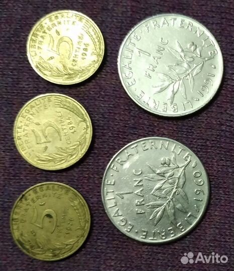 Монеты, банкноты Италии,Франции, Испании,Болгарии