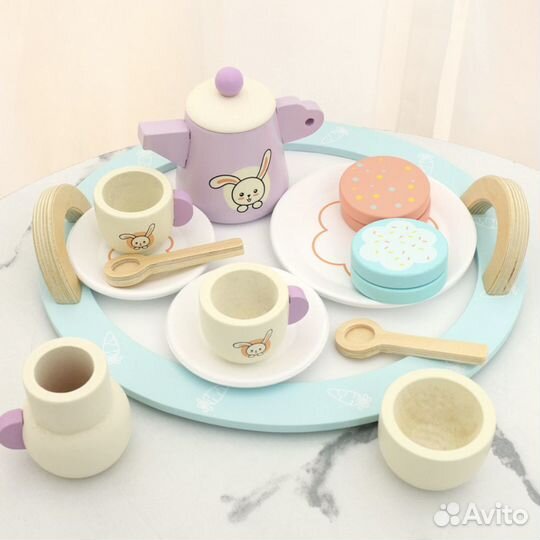 Детский деревянный чайный набор (13 предметов)
