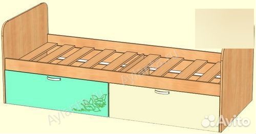 Кровать односпальная с выдвижными ящиками