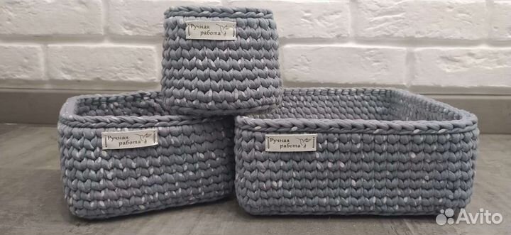Корзинки вязаные