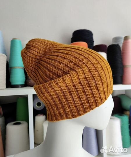 Набор шапочка-тыковка и бактус кашемир+меринос