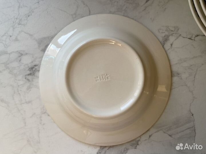 Тарелки зик Конаково Снегири СССР фаянс 6 шт