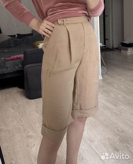 Шорты классические Лен/Вискоза бермуды Sasha Skvo