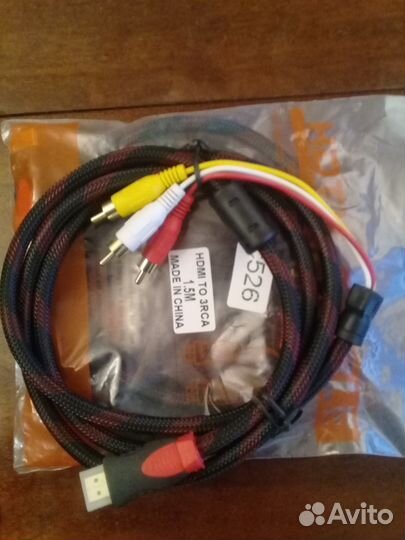 Кабель hdmi-RCA (тюльпан, колокольчики)