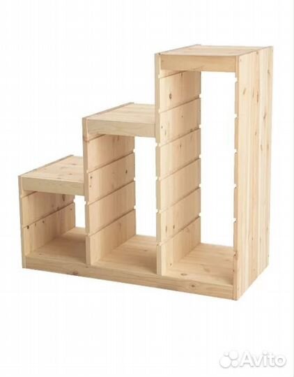 Стеллаж из массива сосны с ящиками