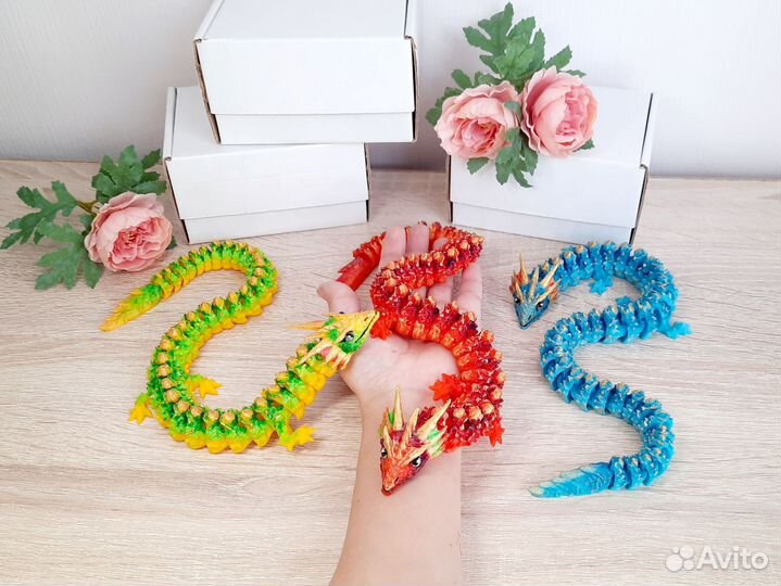 Дракон подвижный 3Д игрушка