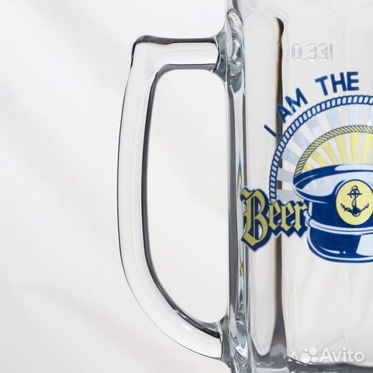 Кружка стеклянная для пива «Гамбург. Капитан»
