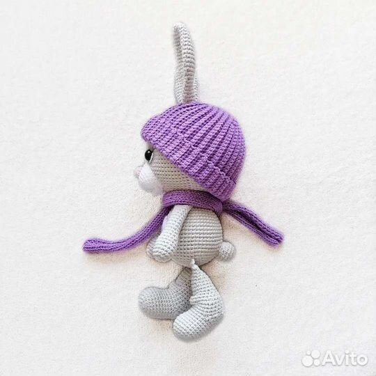 Вязаный зайка с именем