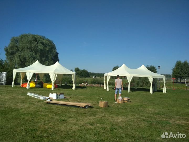 Аренда шатров, столов, стульев, гирлянды ретро