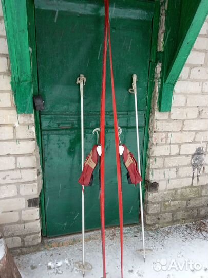 Лыжи беговые с ботинками 41 размер и палками