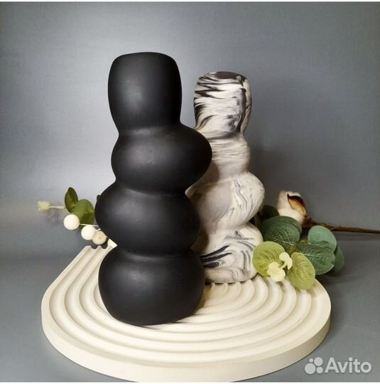 Ваза декоративная из гипса для сухоцветов