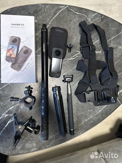 Экшн камера insta 360 x3 + доп. крепление