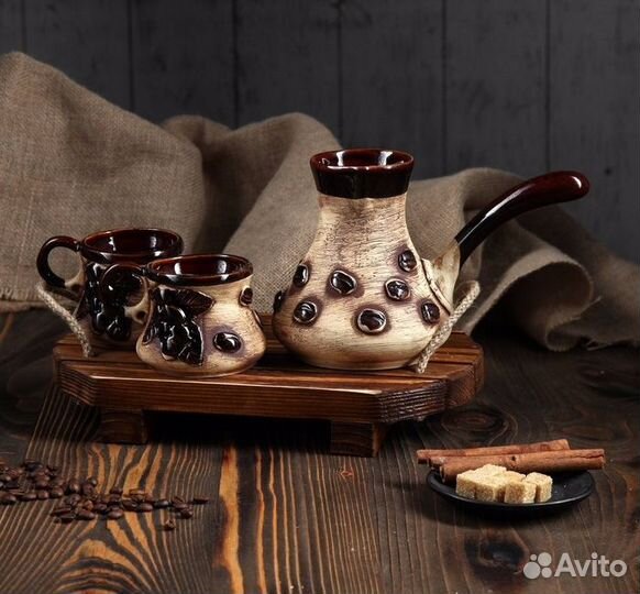 Кофейный набор ручной работы из керамики