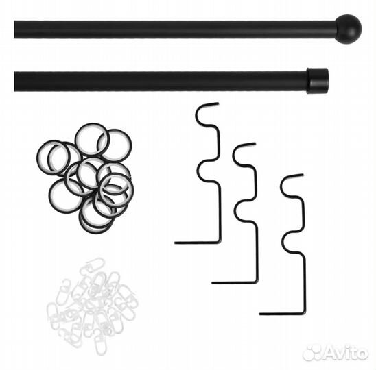 Карниз двухрядный черный