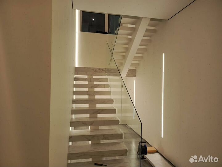 Перила для лестницы стеклянные ограждения