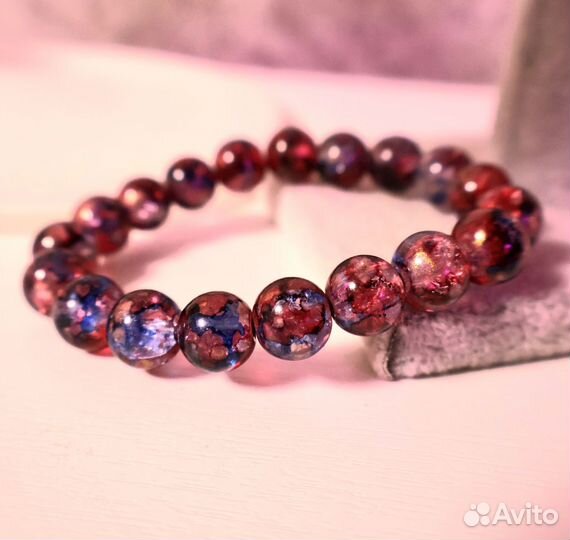 Браслет сахарный кварц стекло диаметр 16 см