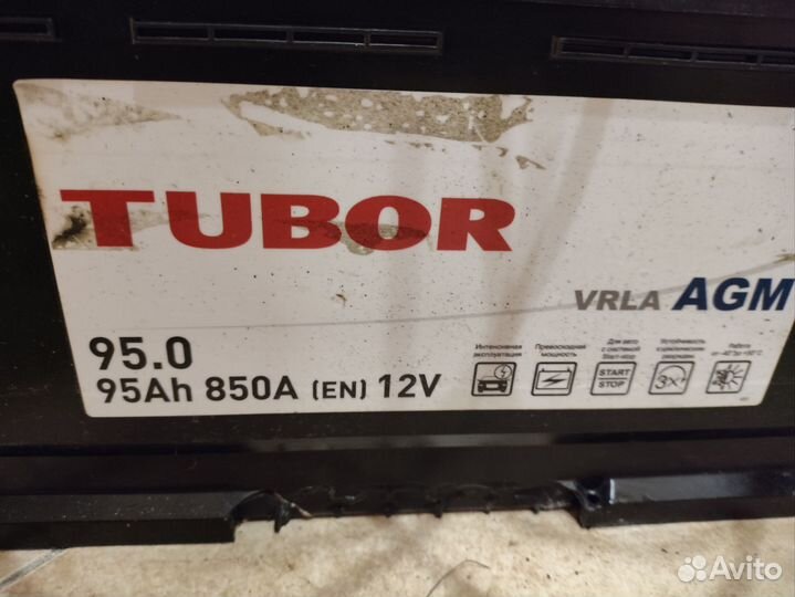 Аккумулятор tubor AGM 95 Ач Обратная полярность