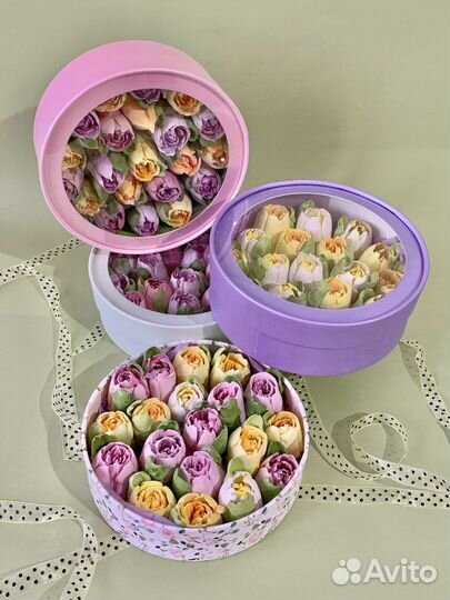 Съедобные цветы, зефирный букет, зефир, тюльпаны