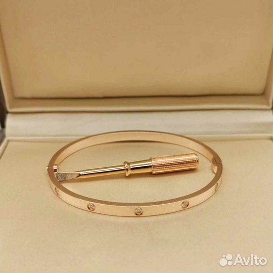 Браслет Cartier Love розовое золото 0,3ct