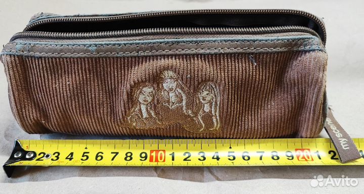 Пенал школьный My Scene вельветовый с вышивкой