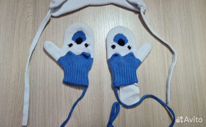 Шапка варежки комплект Babygo 3-6мес