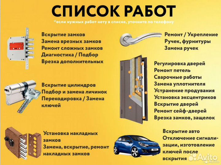 Вскрытие замков / Приеду 30 Мин 24/7 Замена Замков