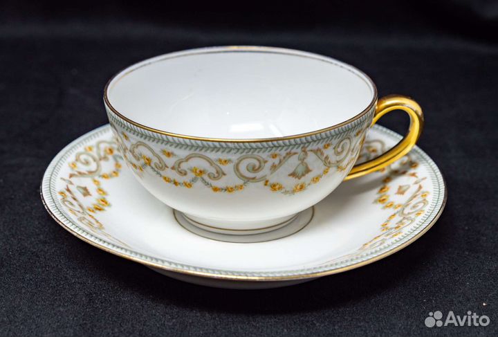 Чайная пара Лимож Элит, Франция, костяной фарфор