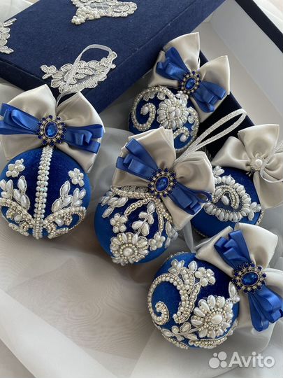 Набор новогодних шаров 5шт к коробе