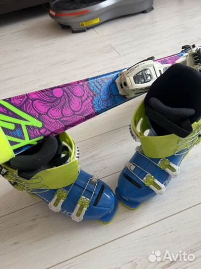 Горные лыжи 124см детские К2 LuvBug + Ботинки