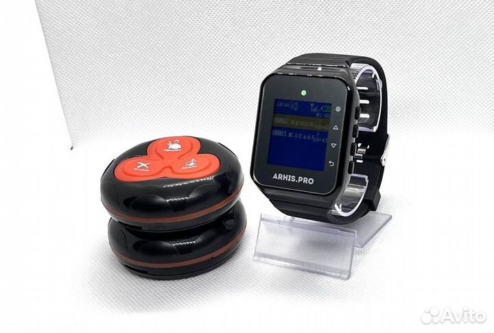 Кнопка и часы пейджер вызов официанта. Комплект