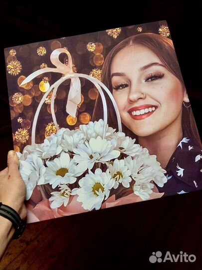 Печать портрета на холсте по фото love is