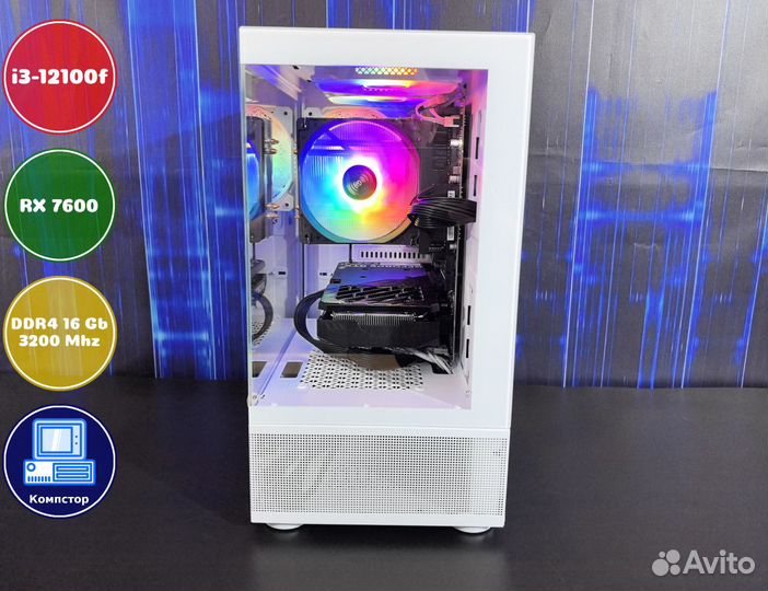 Сборка пк для 2к i3-RX7600-16DDR4-OJY186452907-H610