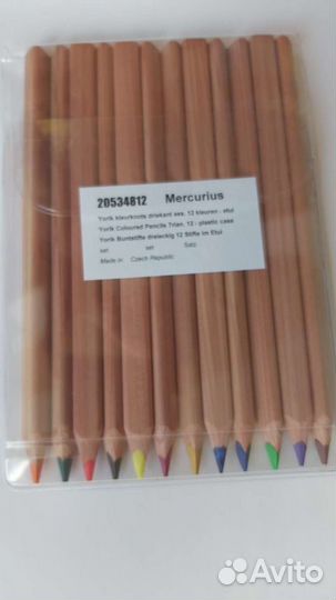 Цветные карандаши трехгранные набор 12 шт