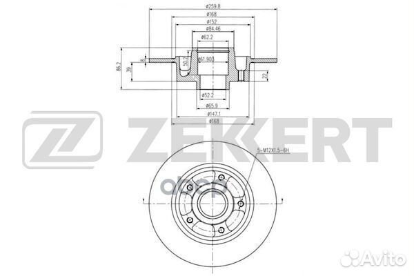 Диск торм. зад. без подшипника без ABS Renault