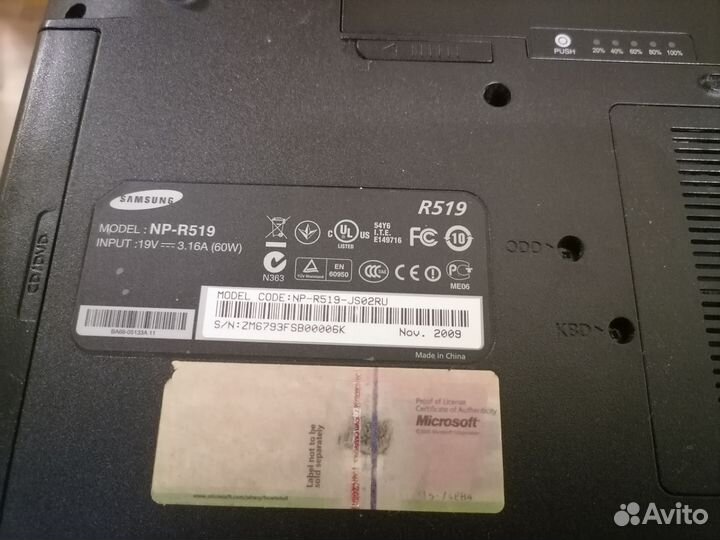 Ноутбук samsung r 519