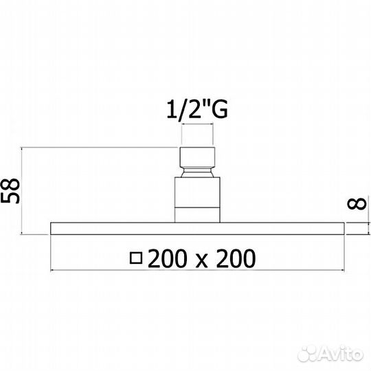 Верхний душ Paffoni syncro 200x200 хром (zsof075CR