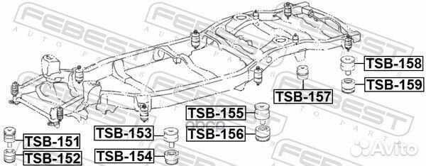 Подушка рамы TSB159 Febest